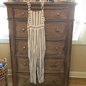 Striped Linen Jumpsuit